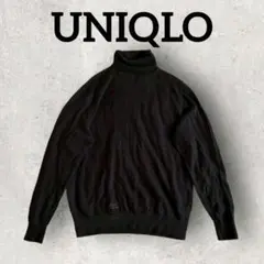 UNIQLO エクストラファインメリノタートルネックセーター (L) ブラック
