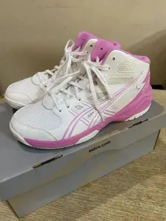 新品✨asics バスケットボールシューズ 女性用 ホワイト/ピンク　　24cm