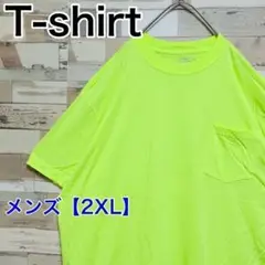 YF129【US輸入】Dickies　半袖Tシャツ【メンズ2XL】黄色蛍光色