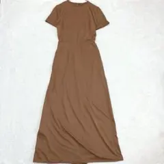 フィロソフィーアルベルタフェレッティ ロングワンピース M 半袖 ブラウン 無地