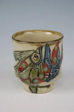 壺屋焼　新垣 修 作 琉球赤絵蕎麦茶碗（そばマカイ）1 壺屋焼 新垣 修 作 琉球赤絵蕎麦茶碗（そばマカイ）1