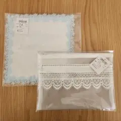 レース付きポーチとハンカチ 近沢レース新品