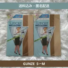 LG28: GUNZE パンスト バーモンブラウン S-M 2足セット
