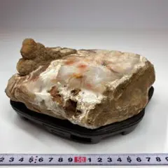 鍾乳石 置物 極上唐木台 タトチ 1453g さ4-1102⑨