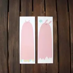 【うさぎ生やせる紙しおりセット】オリジナルキャラクターイラスト　文房具　ユニーク