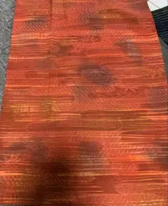正絹　約33×104 オレンジ橙色　暈し　浮き模様