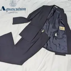 ♡美品 アクアスキュータム レディースパンツスーツ ネイビー シングル