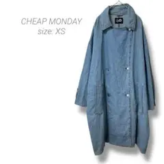 【チープマンデー】CHEAP MONDAY デニムロングジャケット ゆったり 青