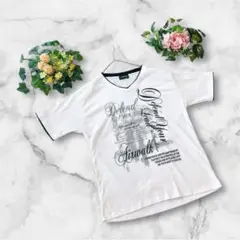 エアウォーク　半袖Tシャツ　プリント　Vネック　XL ホワイト