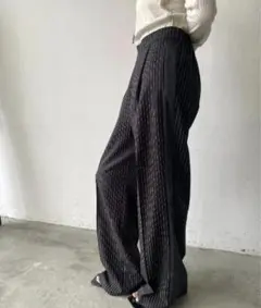 AIC. エーアイシー サイドラインスラックスパンツ ブラック ストライプ