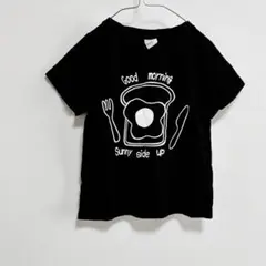 Bee des Bee 半袖Tシャツ 食パン柄トップス 黒 ブラック 110