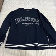 ロサンゼルス プリント トレーナー Lサイズ ネイビー