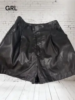 GRL ブラックレザー ワイドショートパンツ♡S 美品