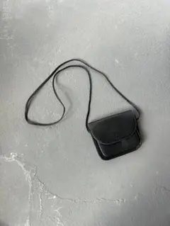 vintageブラックレザーショルダーバッグ