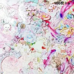 海外 装飾 マスキングテープ フレークシール100枚 ＋a