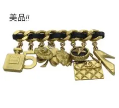 Y1107 美品 シャネル マルチ アイコン チャーム スイング ブローチ