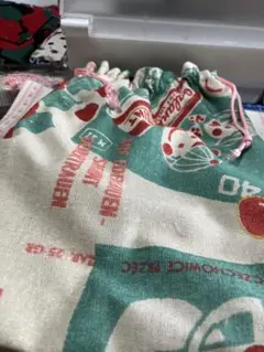 カントリー柄きんちゃく袋