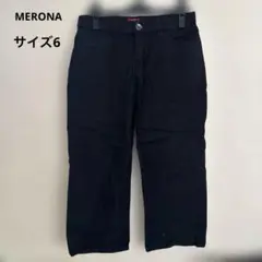 MERONA ブラック カジュアルパンツ サイズ6 膝丈 サイドスリット