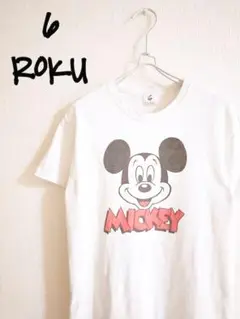 D222226 6(ROKU) × Disney プリント半袖Tシャツ