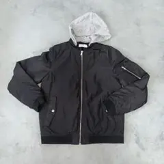 H&M フード付き MA-1ジャケット 12-14A ブラック