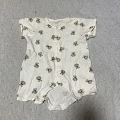 クマ柄 コットンロンパース 95cm未満