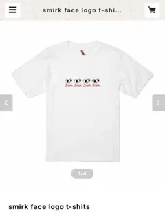 8e greedy smirk face logo t-shits ホワイト