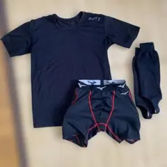 ZETT 黒アンダー　MIZUNO スライディングパンツ　黒ストッキング　セット