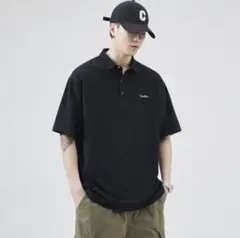 Tシャツ トップス メンズ ポロシャツ ブラック ポロシャツ 半袖 M