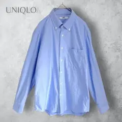 【UNIQLO ユニクロ】　ノンアイロンジャージーシャツ　ストレッチ抜群　ブルー