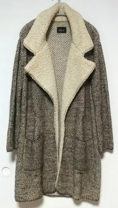 ZARA ザラ ロングニット 襟ボア コート もこもこ