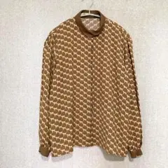 美品✦LuiChantant シャツブラウス M ブラウン犬 レトロヴィンテージ