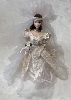 純白・花嫁人形。ガラスケース付き、梱包箱付き【新品・未使用品作者