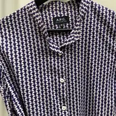 A.P.C. 長袖シャツ M 紫と白のパターン