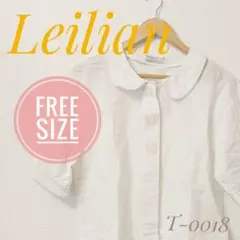 【美品✨】レリアン　Leilian コットン　麻　ブラウス　半袖　レディース　白
