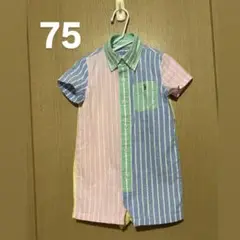 ラルフローレン ストライプ柄ロンパース 75