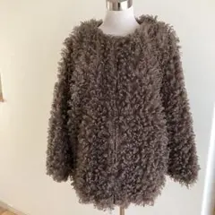 トイプードルジャケット ショートファーコートココアブラウンモコモコ