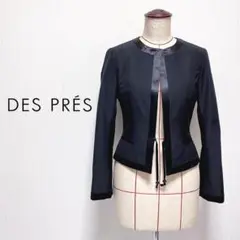 DES PRES デ プレ ノーカラー フォーマル ジャケット シルク額縁仕立て