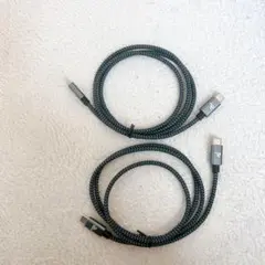 USB-C & USB-C ケーブル 1m 2本セット グレー