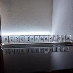 麻雀 マージャン クリスタル オブジェ 置物 インテリア 25×3cm