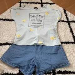 140 女の子　夏服セット　デニムパンツ