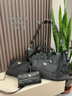 ブラックトートバッグ・クラッチセット