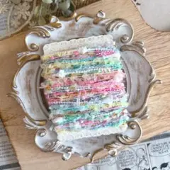 RESTOCK⟡.·ながさたっぷり引き揃え糸 "rainbow cake"5m