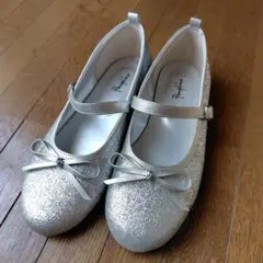 Pompkins シルバー バレエシューズ 22.0　フォーマル