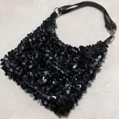 スパンコール アクセサリーポーチ パーティバッグ ブラック