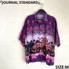 日本製【JOURNAL STANDARD】半袖レーヨンシャツ　オープンカラー　M
