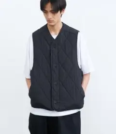 SINSS ブラック Quilted vest/キルティングベスト