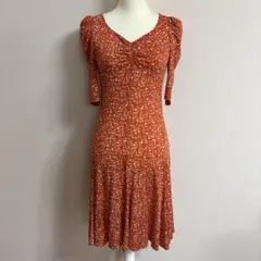 EPOCA 総柄　ジャージーワンピース　ひざ丈　美シルエット細見えします♡38