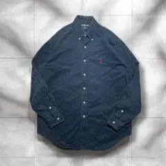 美品90's'Ralph Lauren BLAKE ネイビー　ボタンダウン　紺色