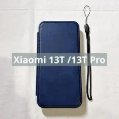 ☆　Xiaomi 13T /13T Pro　ケース　手帳型　ネイビー　PUレザー