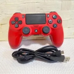 PS4 コントローラー デュアルショック4 マグマレッド USB付 動作OK ②